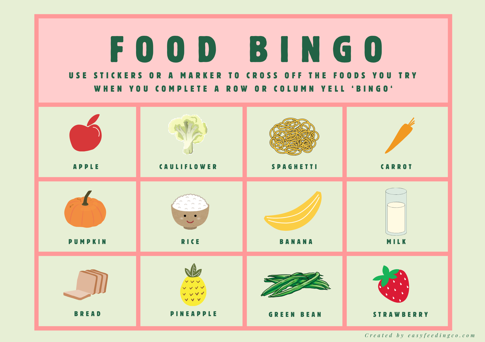 Food Bingo Cards: A Fun Free Game for Home