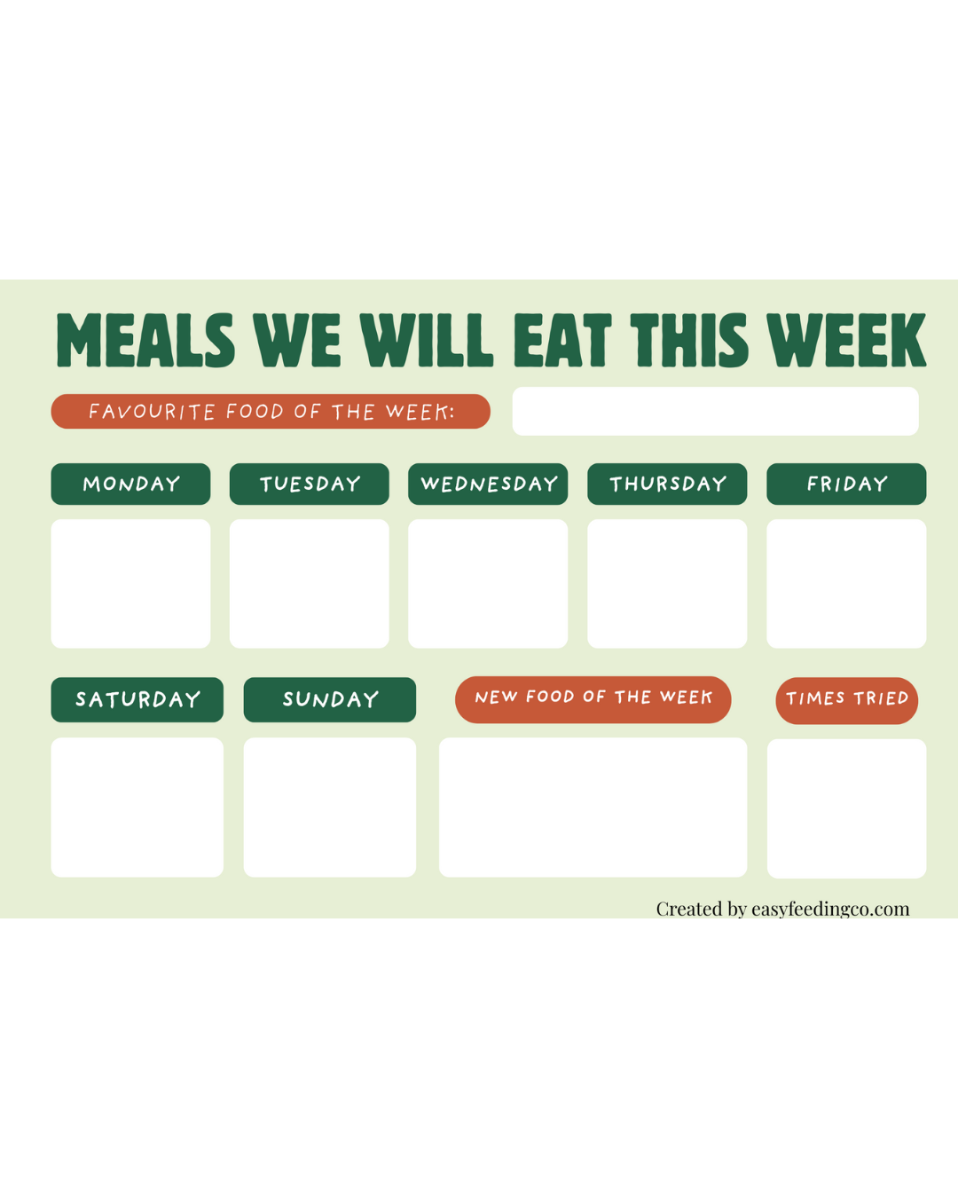 How to use our family meal planner