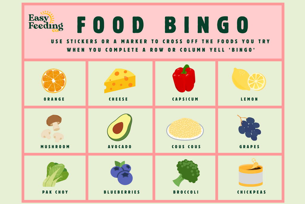 Printable Food Bingo Cards For Kids